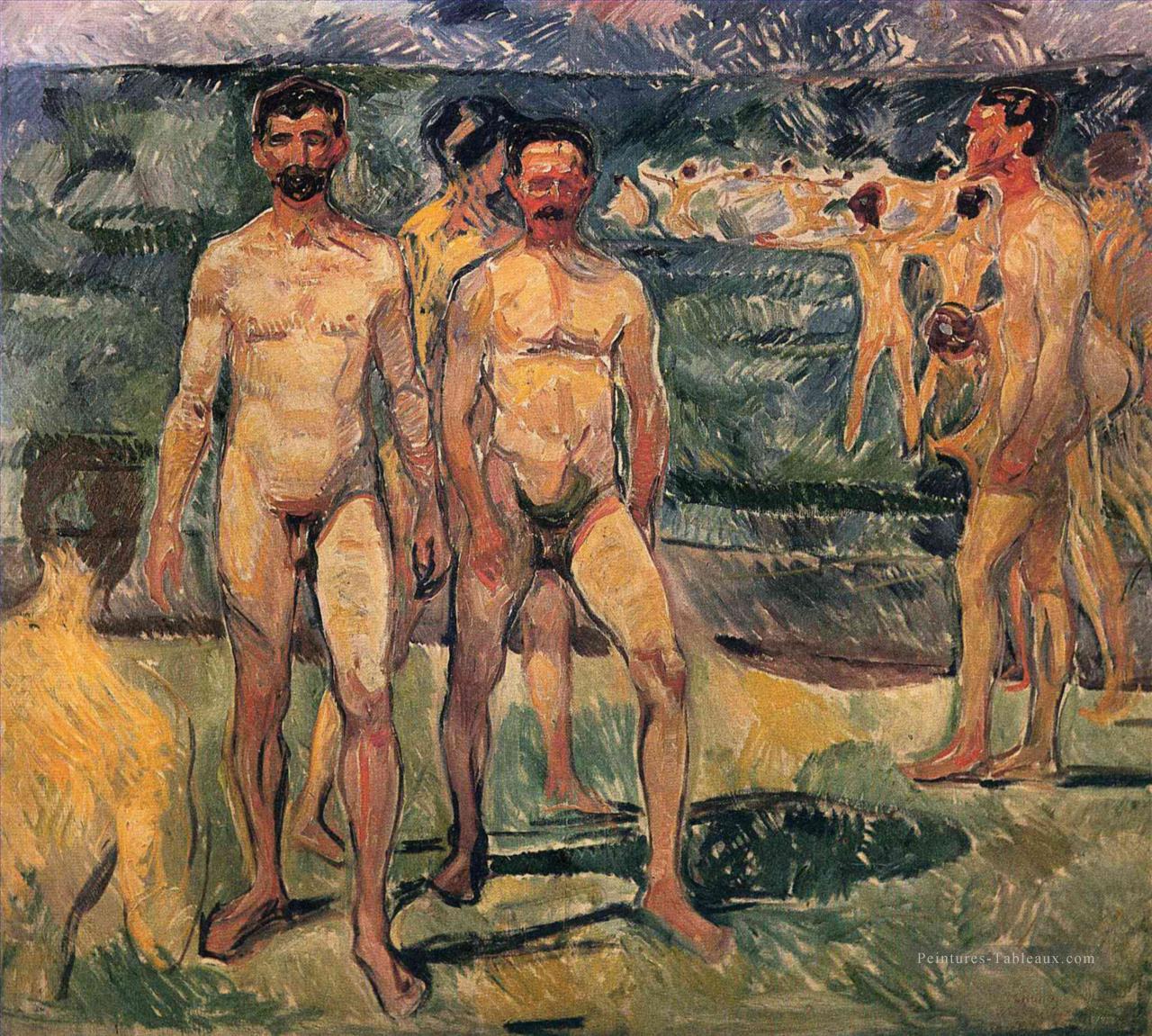 hommes de baignade 1907 Résumé Nu Peintures à l'huile